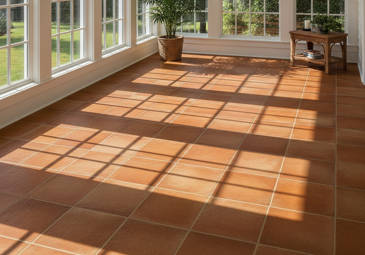 Alterna terracotta tile in sunroom
