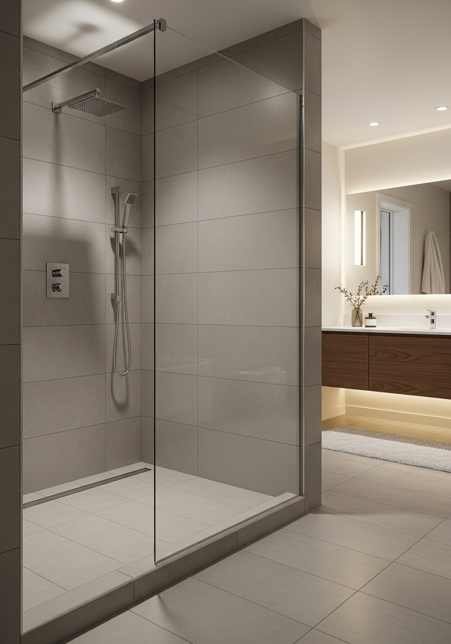 Custom tile shower installation